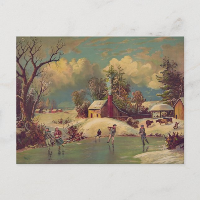 Carte postale d'hiver vintage (Devant)