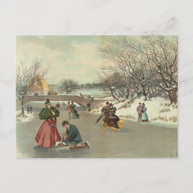 Carte postale d'hiver vintage (Devant)
