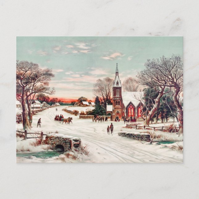 Carte postale d'hiver vintage (Devant)
