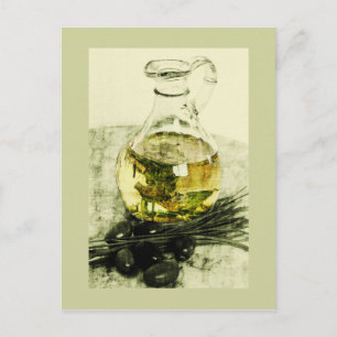 carte postale d'huile d'olive rustique