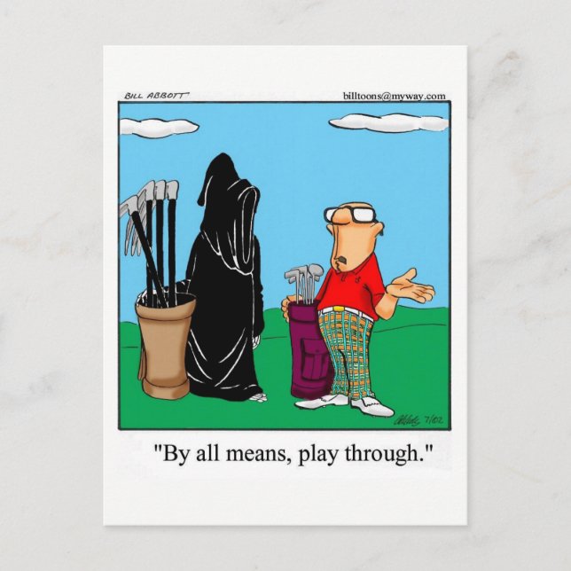 Carte postale d'humour de golf amusant (Devant)
