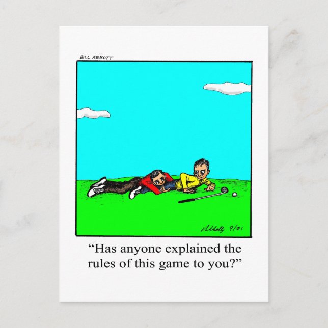 Carte postale d'humour de golf hilarant (Devant)