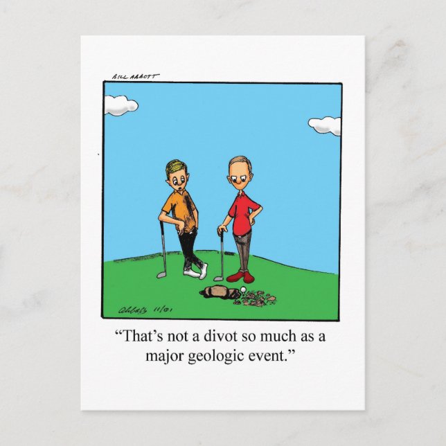 Carte postale d'humour drôle sur le golf (Devant)