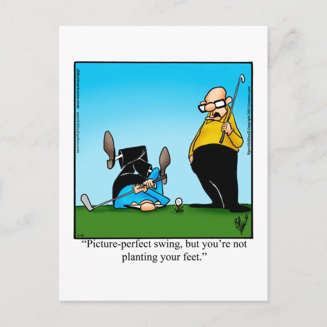 Carte postale d'humour hilarant sur le golf (Devant)