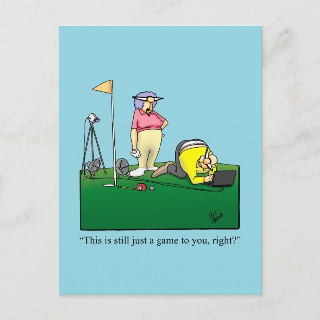 Carte postale d'humour hilarant sur le golf (Devant)