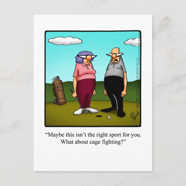 Carte postale d'humour hilarant sur le golf (Devant)