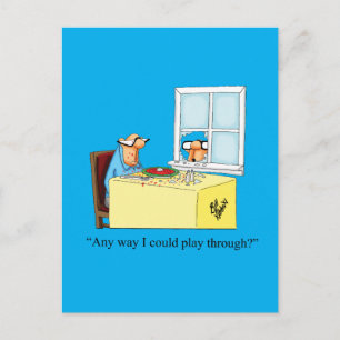 Carte postale d'humour hilarant sur le golf