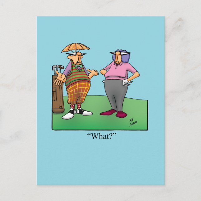 Carte postale d'humour hilarant sur le golf (Devant)