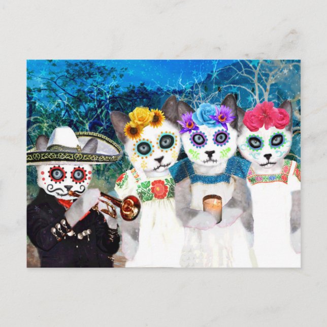 Carte postale Dia De Los Muertos Kittens (Devant)