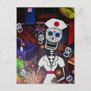 CARTE POSTALE DIA DE LOS MUERTOS NURSE