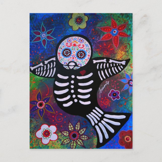 CARTE POSTALE DIA DE LOS MUERTOS SPARROW BIRD (Devant)