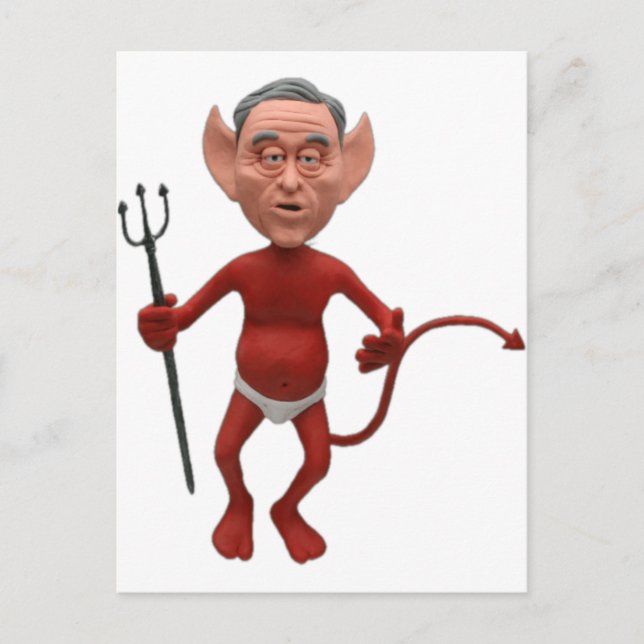 Carte Postale diable bush 01 (Devant)