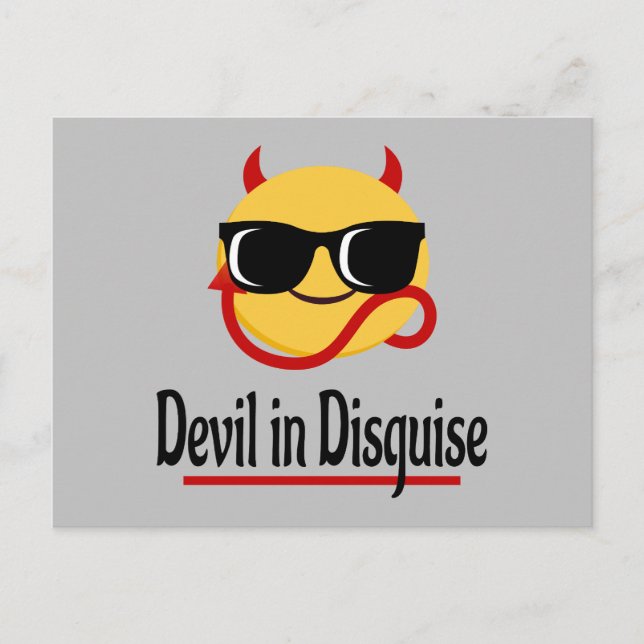 Carte Postale diable déguisé Emoji Hot tendance Funny (Devant)