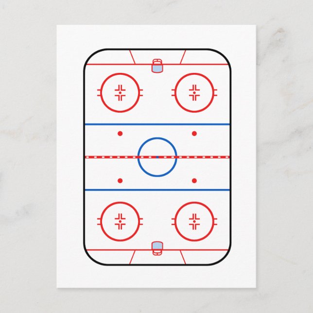 Carte Postale Diagramme de la patinoire Conception du jeu de hoc (Devant)