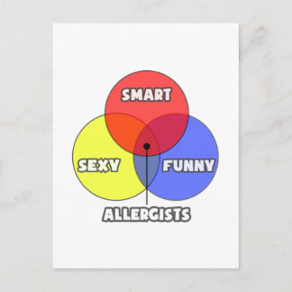 Carte Postale Diagramme de Venn .. Allergisme