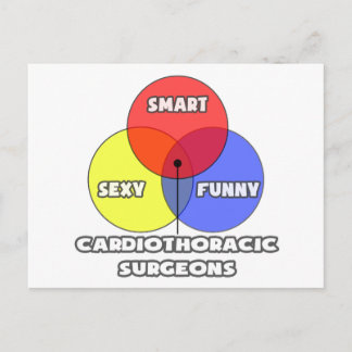 Carte Postale Diagramme de Venn .. Chirurgiens cardiothoraciques