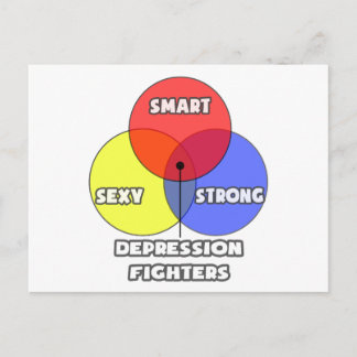 Carte Postale Diagramme de Venn .. Combattants de la dépression