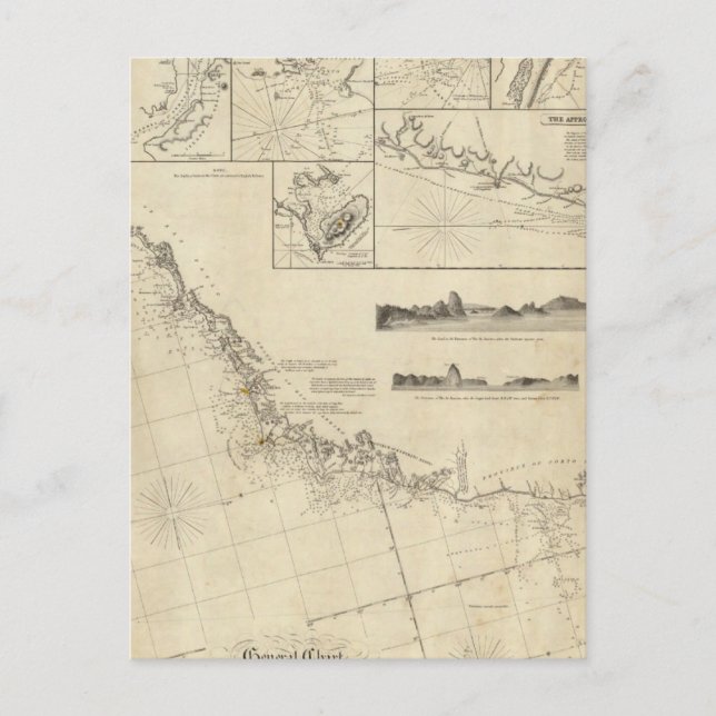 Carte Postale Diagramme général des côtes du Brésil (Devant)