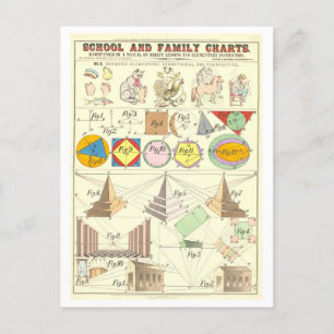 Carte Postale Diagramme pédagogique pour trois types de dessin
