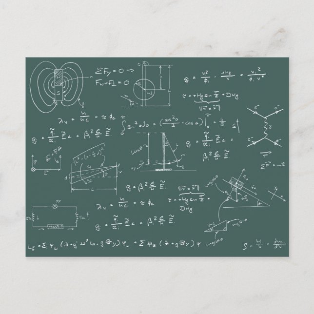 Carte Postale Diagrammes et formules de physique (Devant)