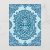 Diamant bleu Mandala | Turquoise et Lavande