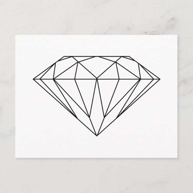 Carte Postale Diamant Dessin noir et blanc Moderne (Devant)