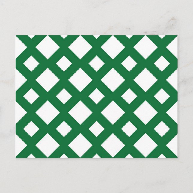 Carte Postale Diamants blancs sur vert (Devant)