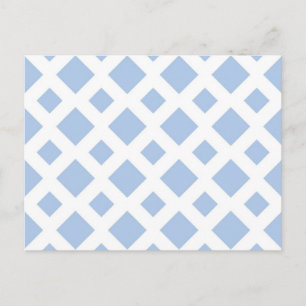 Carte Postale Diamants bleu clair sur blanc