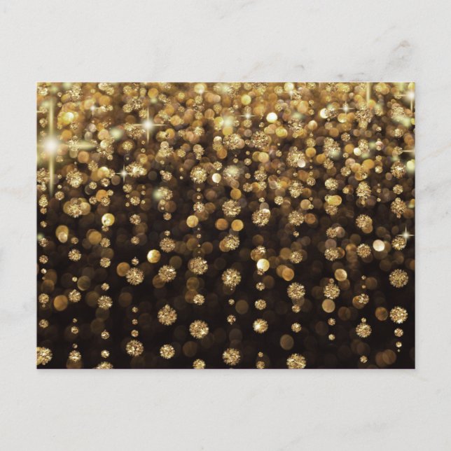 Carte Postale Diamants de Parties scintillant d'or (Devant)