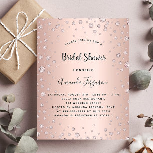 Carte Postale Diamants d'or rose glamour douche nuptiale