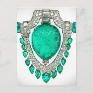 Carte Postale Diamonds Emeralds Costume Bijoux Broche Vintage