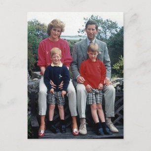 Carte Postale Diana Charles William Harry 1989