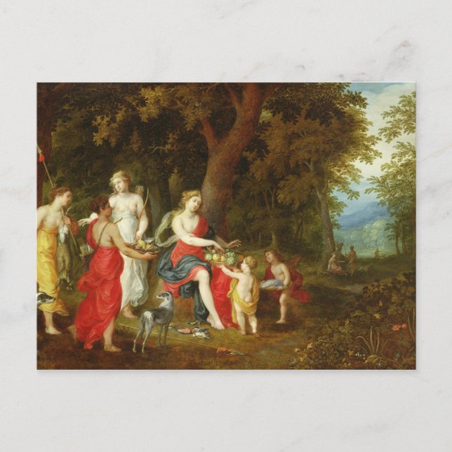 Carte Postale Diana et ses servantes, après la chasse, 1626 (Devant)