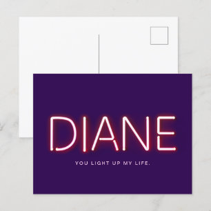 Carte Postale Diane, allume mes néons de vie.