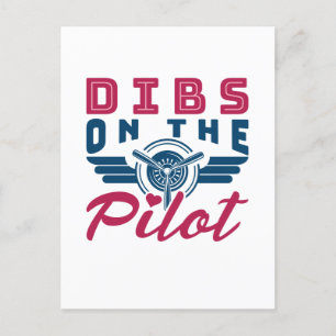 Carte Postale Dibs sur l'aviatrice pilote