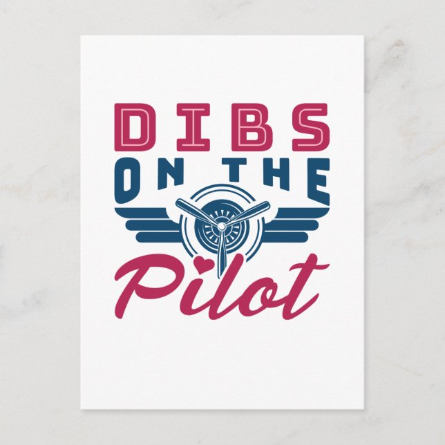 Carte Postale Dibs sur l'aviatrice pilote (Devant)