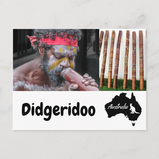 Carte Postale Didgeridoo aborigène australien (Devant)