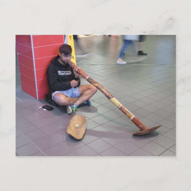 Carte Postale Didgeridoo Busker dans Sydney Postcard (Devant)