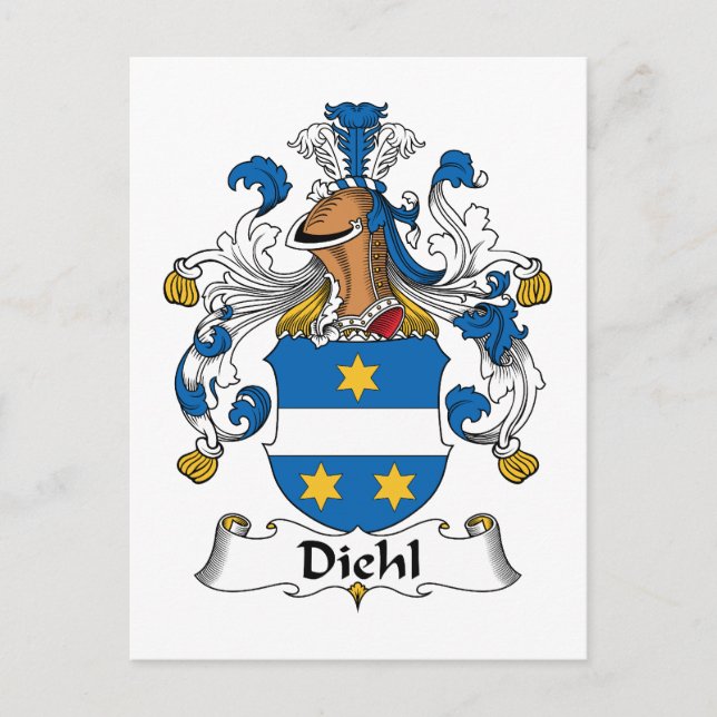 Carte Postale Diehl Family Crest (Devant)