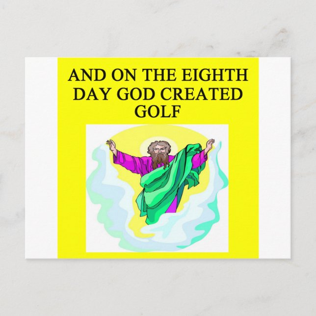 Carte Postale dieu a créé le golf (Devant)