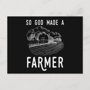 Carte Postale Dieu A Fait Un Fermier Agricole Fermier Tracteur A
