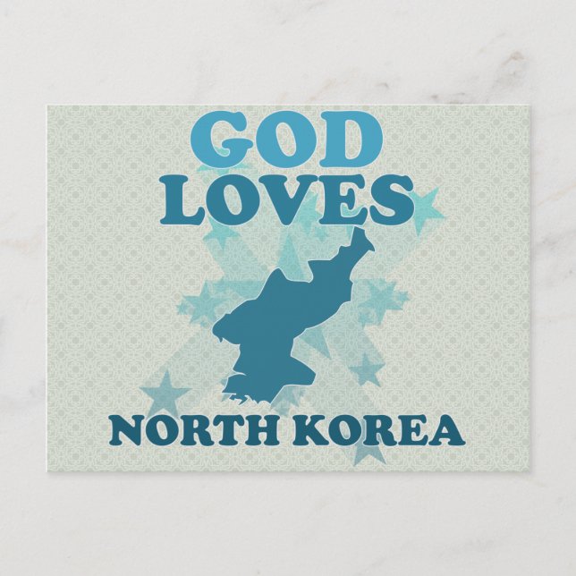Carte Postale Dieu aime la Corée du Nord (Devant)