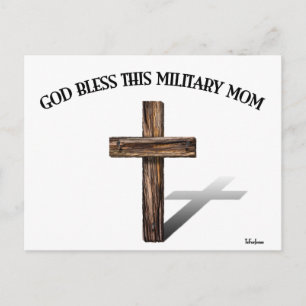 Carte Postale DIEU BÉNISSE CETTE MÈRE MILITAIRE avec une croix r