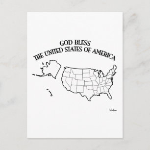 CARTE POSTALE DIEU BÉNISSE LES ÉTATS-UNIS D'AMÉRIQUE