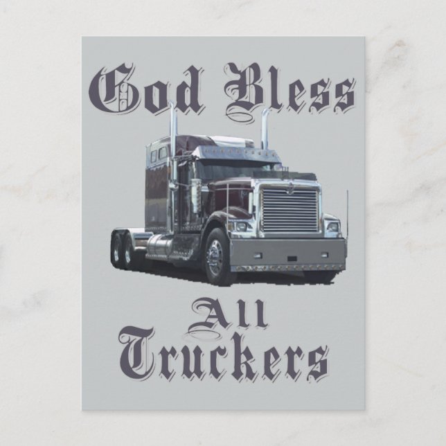 Carte Postale Dieu bénisse tous les camions (Devant)