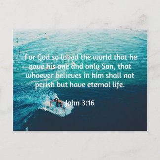 Carte Postale Dieu Cite : Jean 3:16 — "Pour Dieu Aimait Le Monde