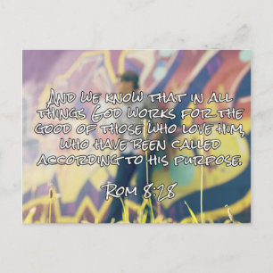 Carte Postale Dieu Cite : Rom. 8:28 — "Dieu Travaille Pour Le Bi