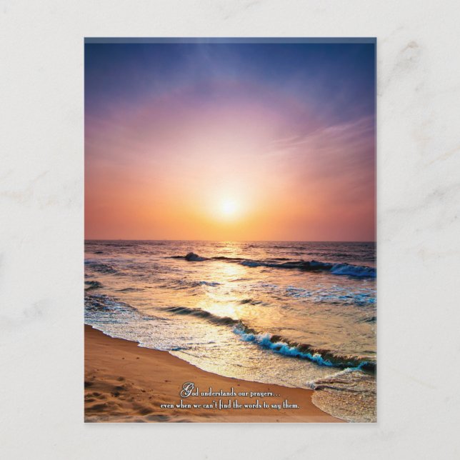 Carte Postale Dieu comprend nos prières même quand... (Devant)
