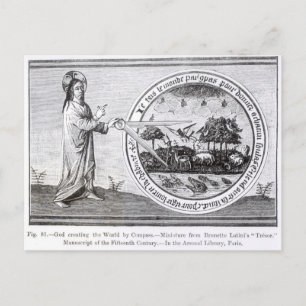 Carte Postale Dieu créant le monde au compas