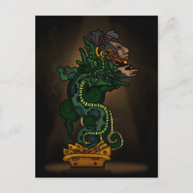 Carte Postale Dieu du Serpent Maya (Devant)